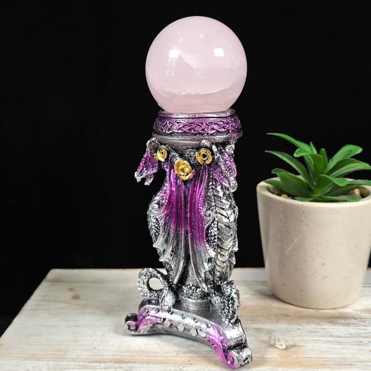 Magenta Triple Dragon Sphere Stand