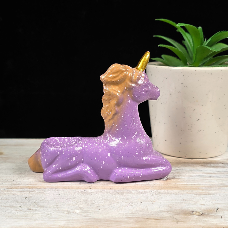 Purple Laying Unicorn Sphere Stand
