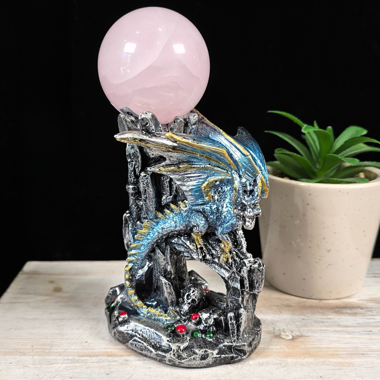 Blue Dragon Castle Sphere Stand