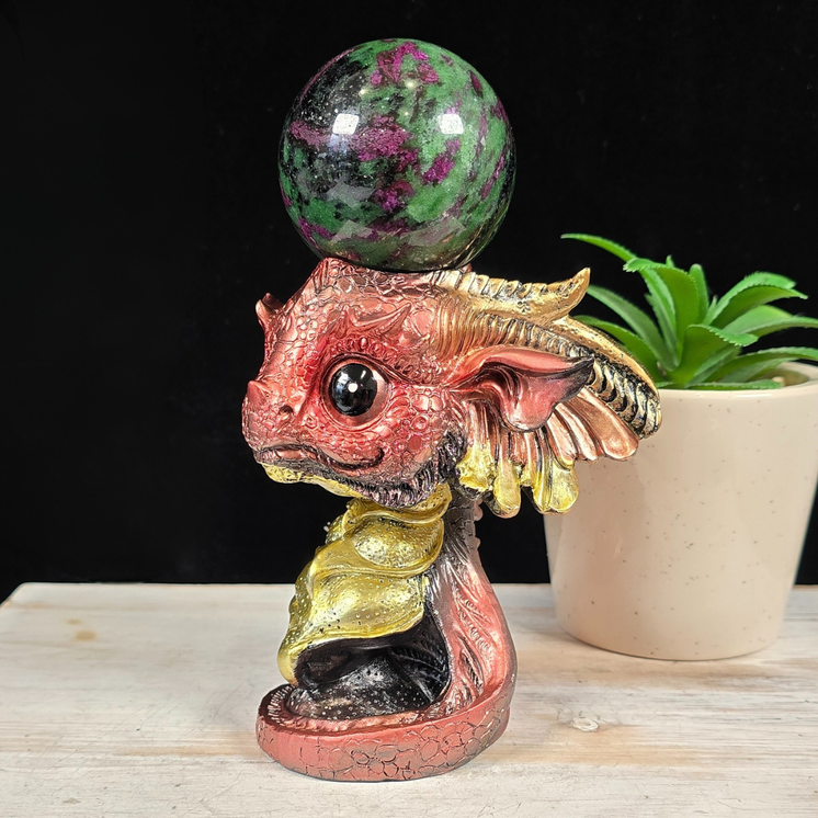 Red Baby Dragon Sphere Stand