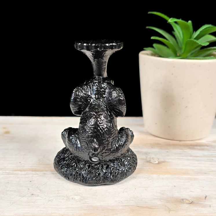 Black Sitting Elephant Sphere Stand