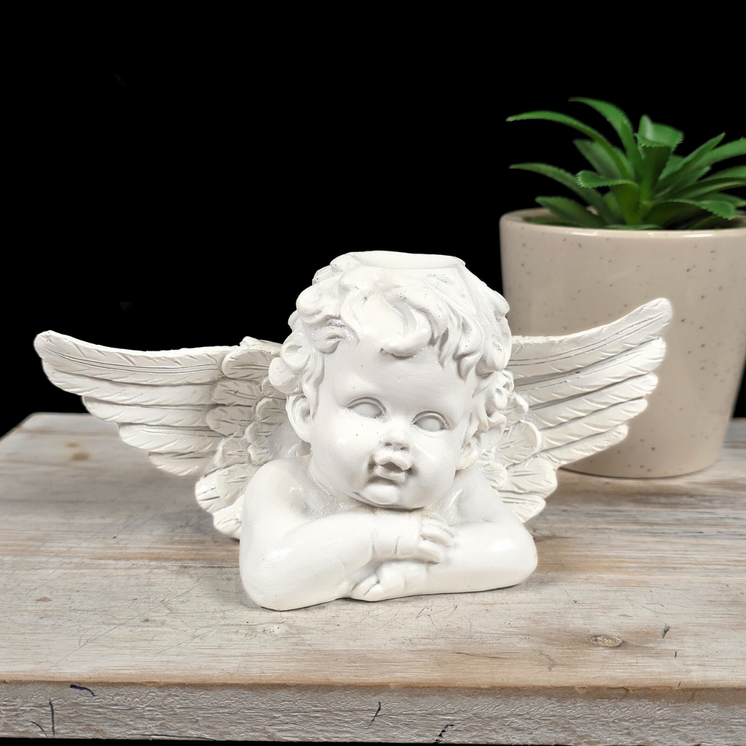 White Cherub Sphere Stand