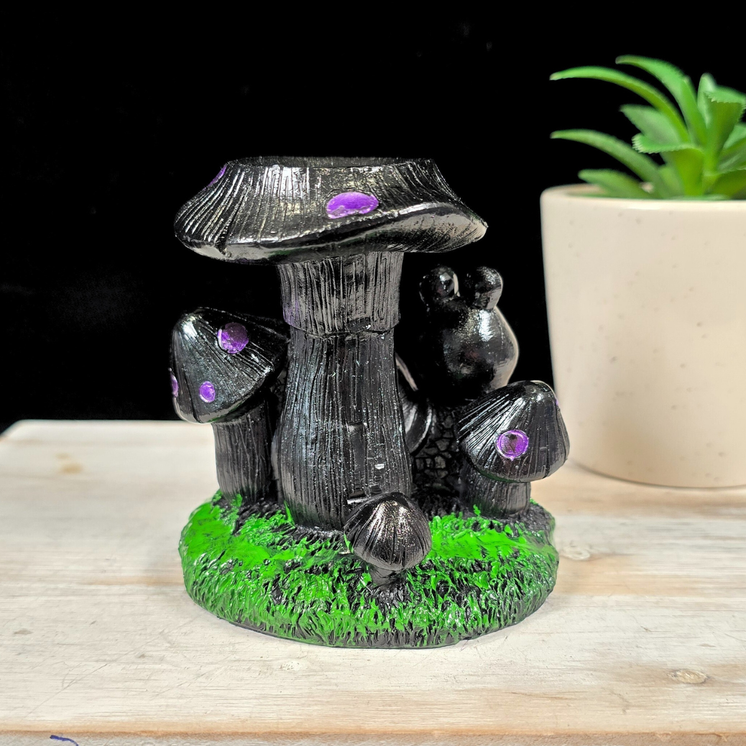 Purple Snail with Mushrooms Sphere Stand
