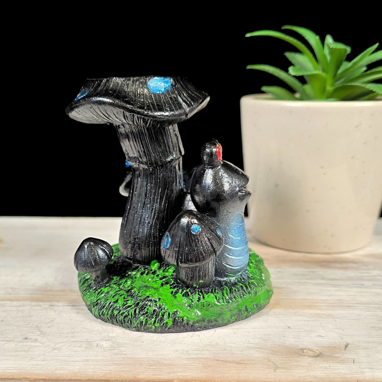 Blue Snail with Mushrooms Sphere Stand