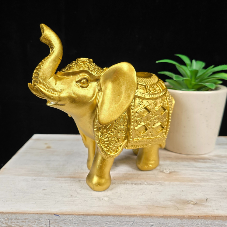 Large Gold Elephant Sphere Stand