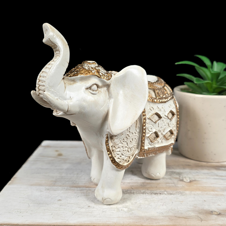 Large White Elephant Sphere Stand