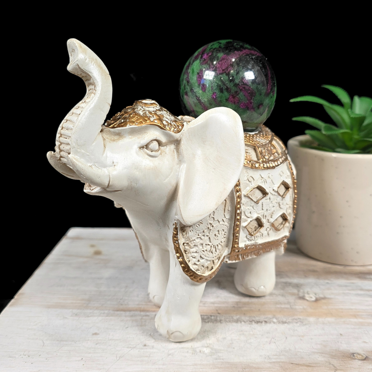 Large White Elephant Sphere Stand