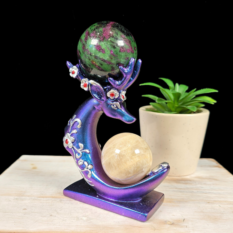 Purple/Blue Deer Double Sphere Stand