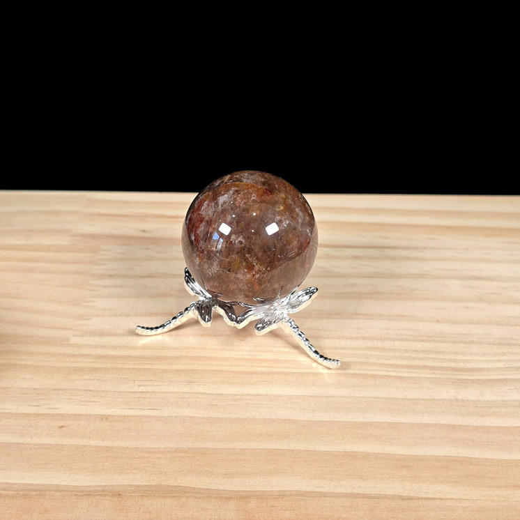 Small Silver Dragonfly Metal Sphere Stand
