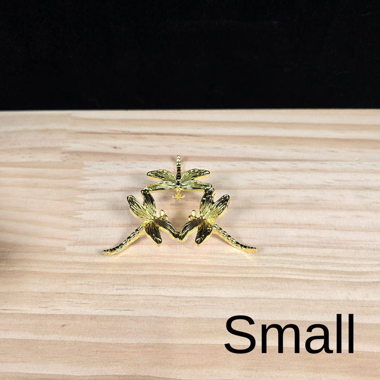 Small Gold Dragonfly Metal Sphere Stand