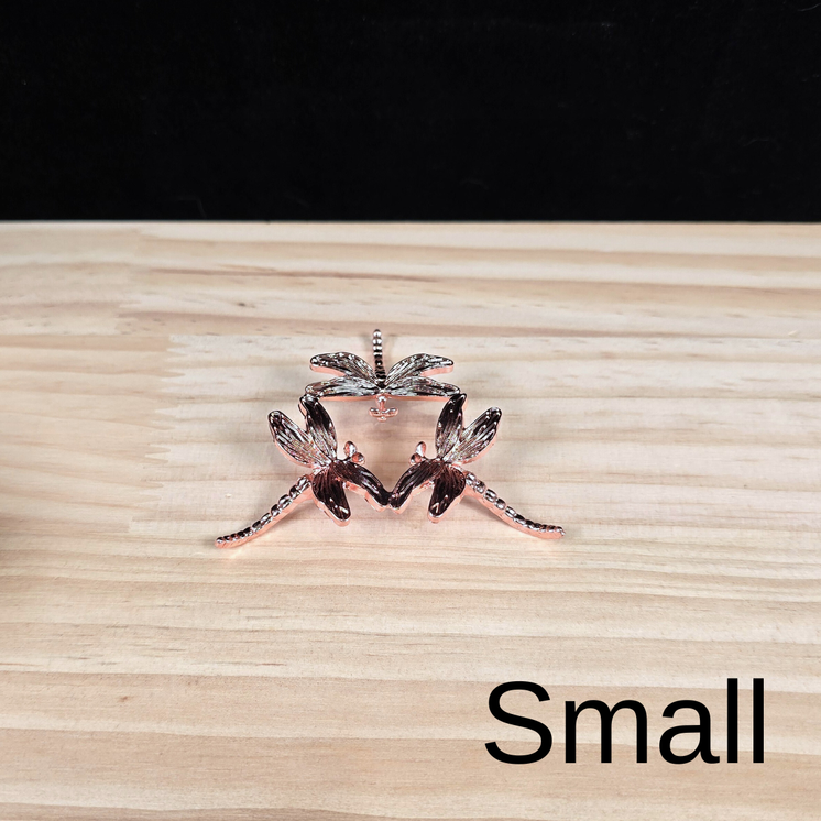 Small Rose Gold Dragonfly Metal Sphere Stand