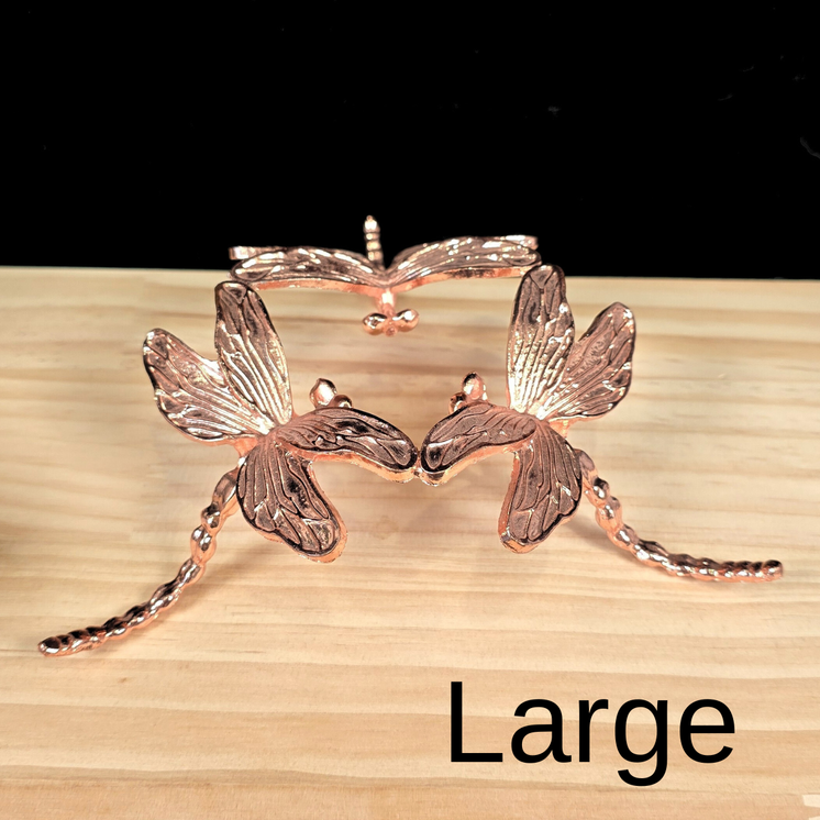 Large Rose Gold Dragonfly Metal Sphere Stand