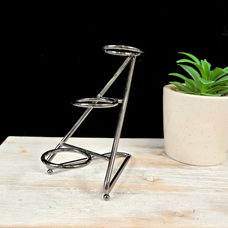 Gunmetal Grey 3 Sphere Tiered  Metal Stand