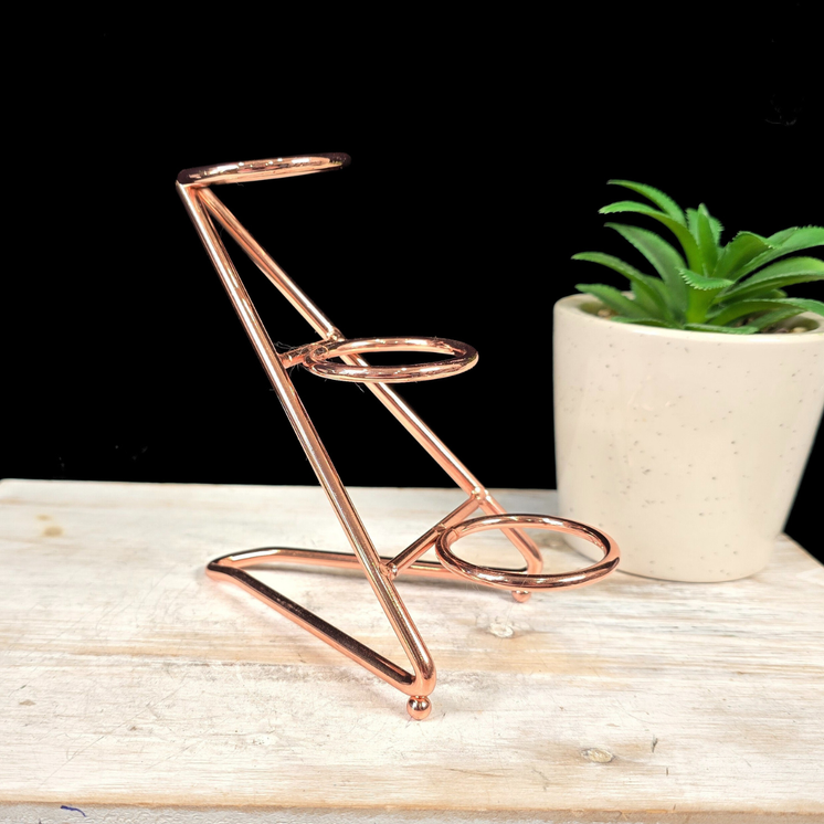 Rose Gold 3 Sphere Tiered Metal Stand