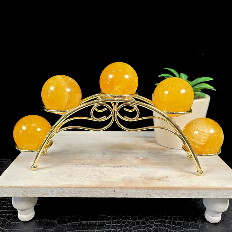 Gold 5 Sphere Arch Metal Stand