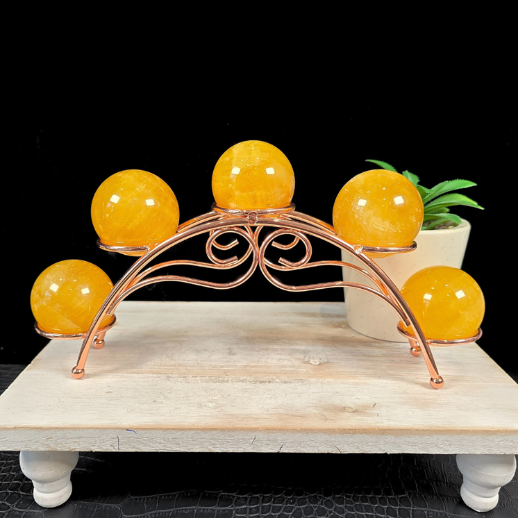 Rose Gold 5 Sphere Arch Metal Stand