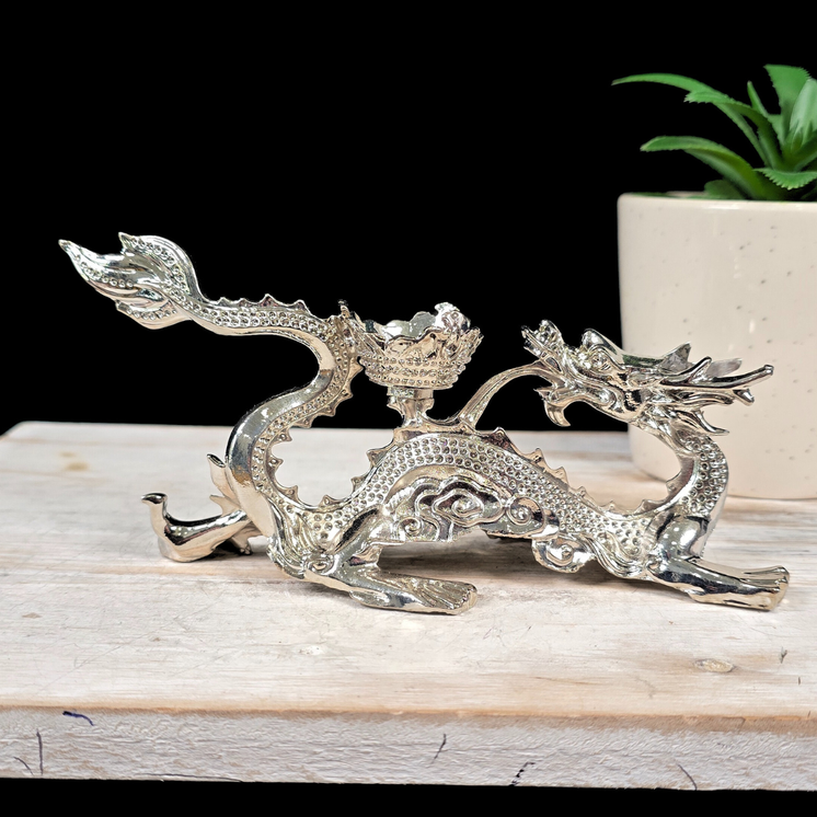 Silver Dragon Metal Sphere Stand