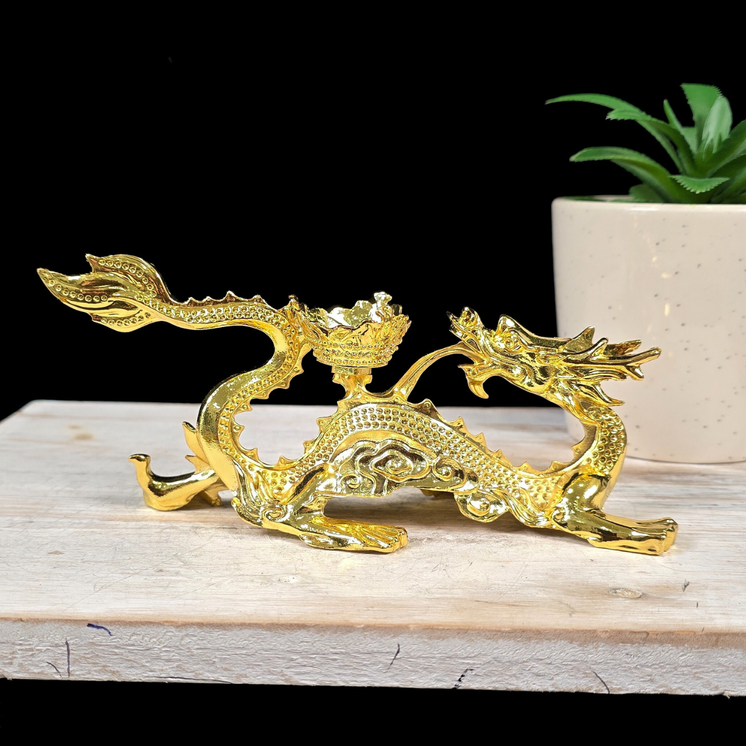 Gold Dragon Metal Sphere Stand