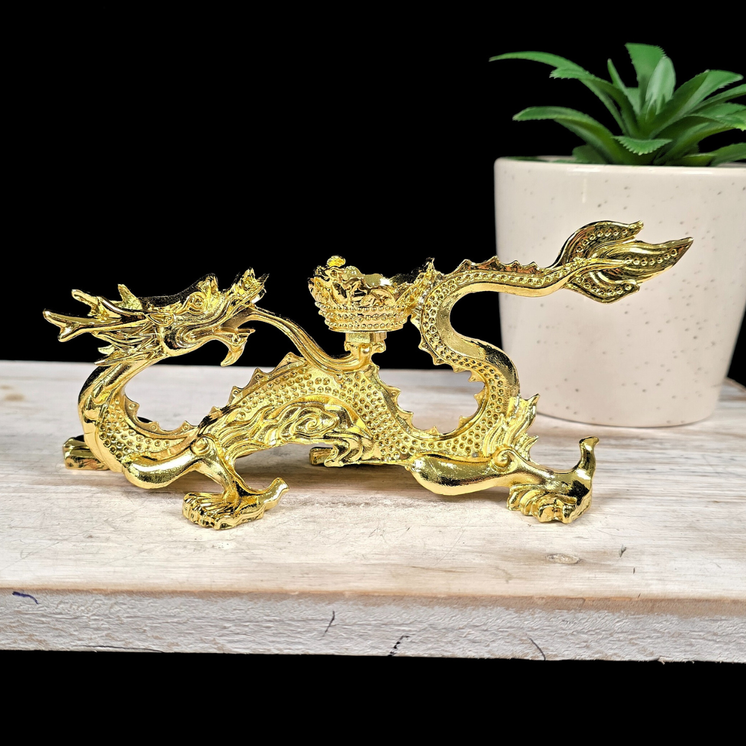 Gold Dragon Metal Sphere Stand
