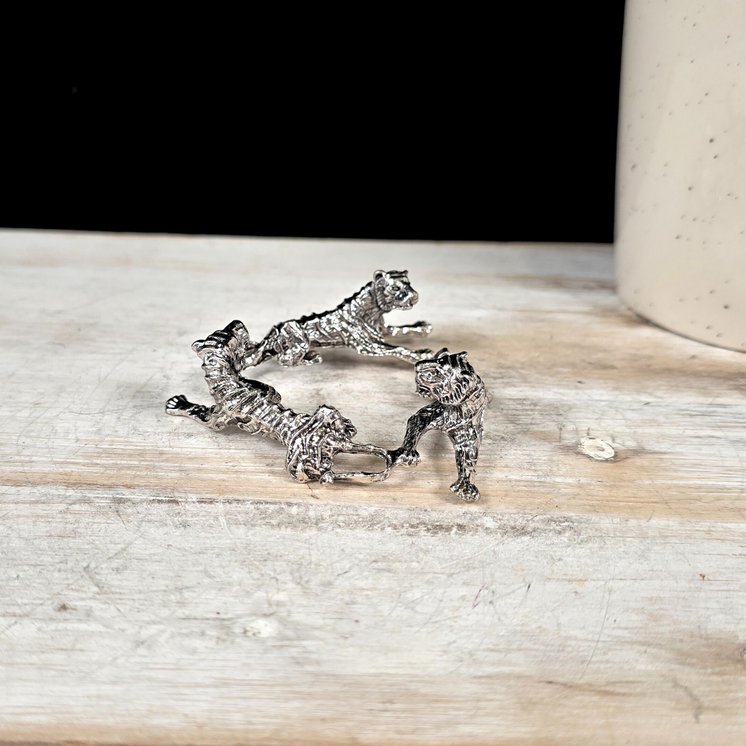 Silver Tiger Metal Sphere Stand