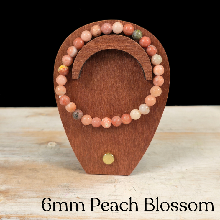 6mm Peach Blossom Gemstone Bracelet