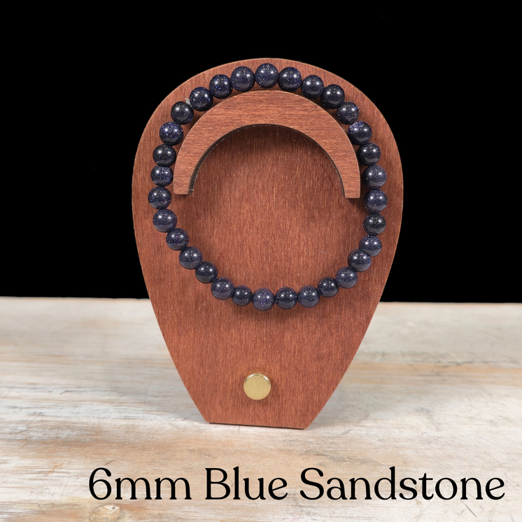 6mm Blue Sandstone Gemstone Bracelet