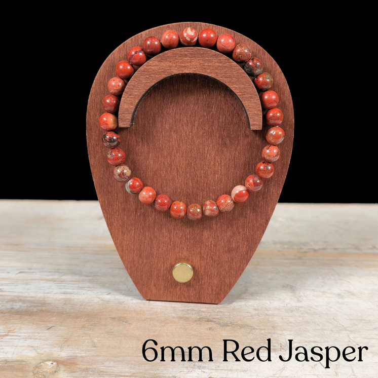 6mm Red Jasper Gemstone Bracelet