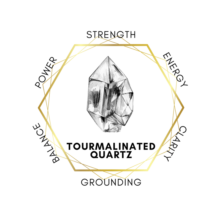6mm Tourmalinated Quartz Gemstone Bracelet
