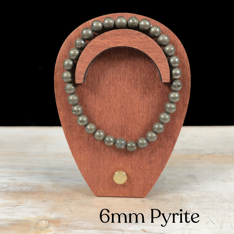 6mm Pyrite Gemstone Bracelet