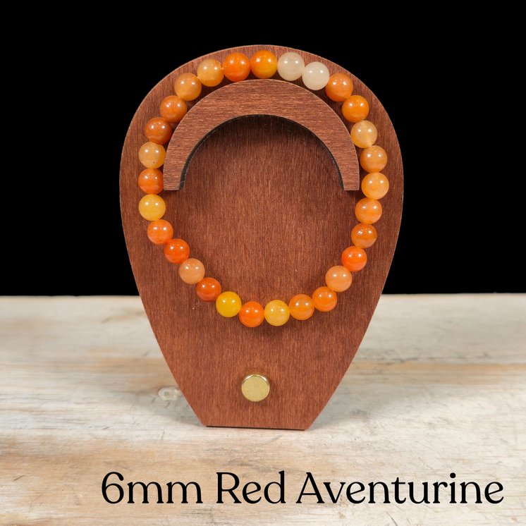 6mm Red Aventurine Gemstone Bracelet