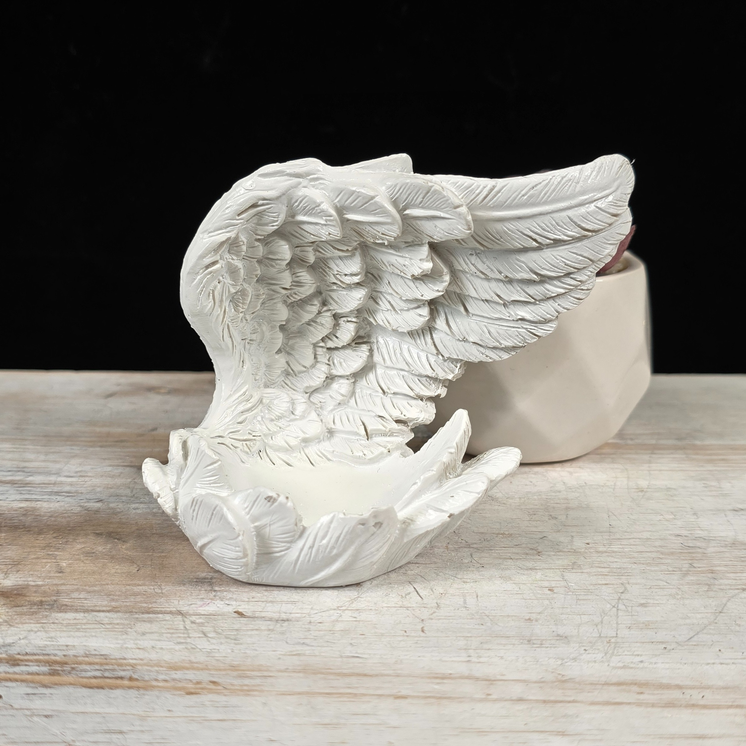 White Open Wing Sphere Stand/Trinket Dish 