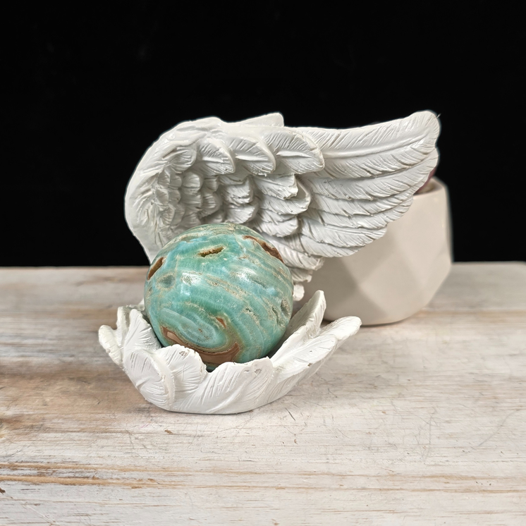 White Open Wing Sphere Stand/Trinket Dish 