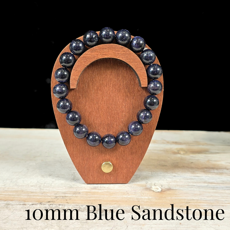 10mm Blue Sandstone Gemstone Bracelet