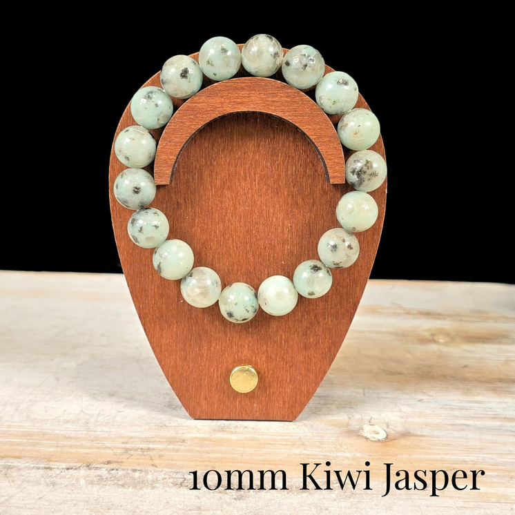 10mm Kiwi Jasper Gemstone Bracelet