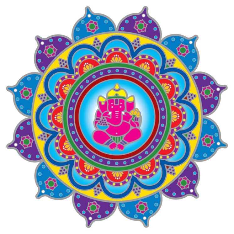 Ganesha 14cm Sunseal Glass Sticker