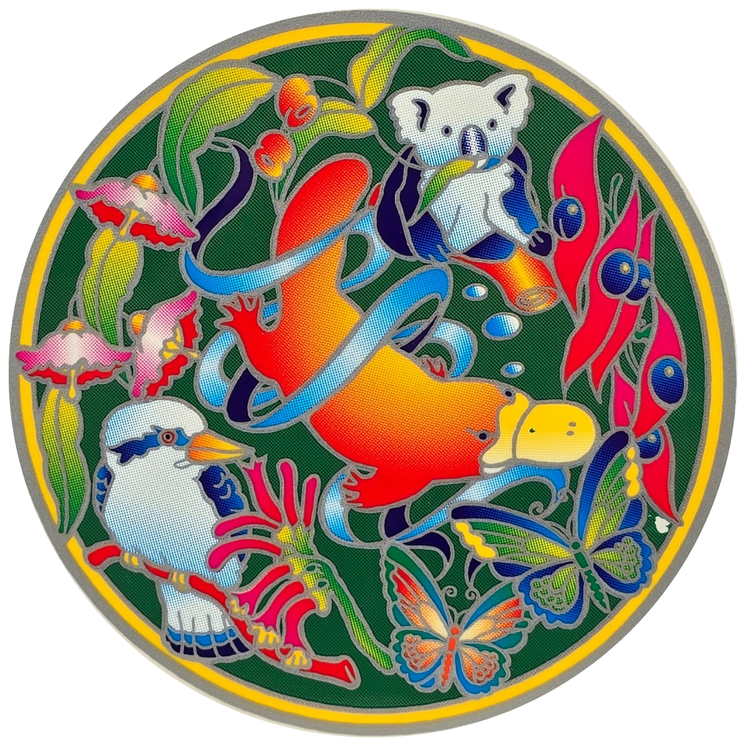 Platypus & Oz Friends 14cm Sunseal Glass Sticker