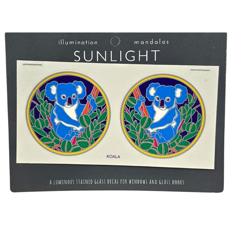2 x Koala Mandala 6cm Sunseal Glass Sticker