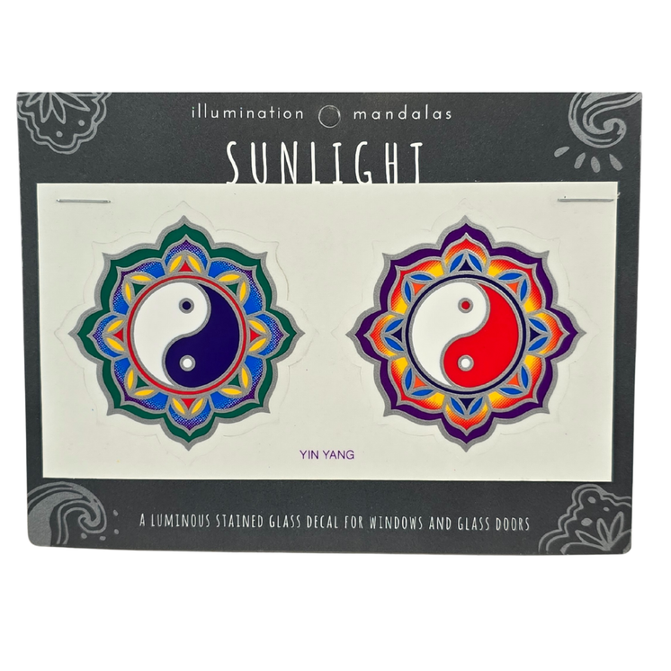 2 x Yin Yang 6cm Sunseal Glass Sticker