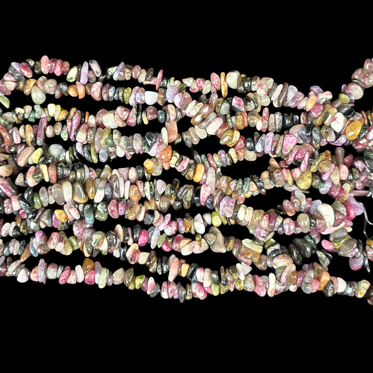 Watermelon Tourmaline 75cm-80cm Chips Strand