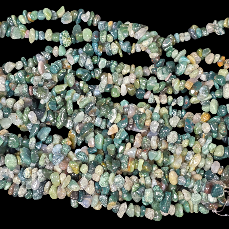 Moss Agate 75cm-80cm Chips Strand