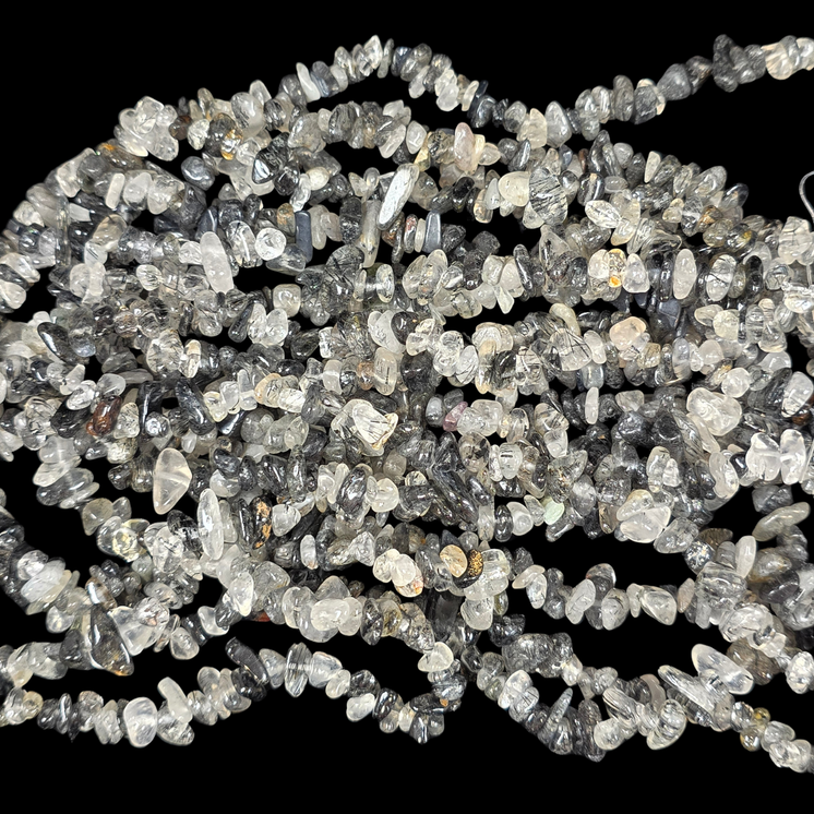 Tourmalinated Quartz 75cm-80cm Chips Strand