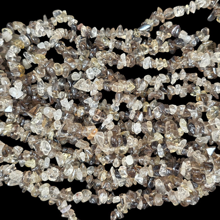 Light Smoky Quartz 75cm-80cm Chips Strand