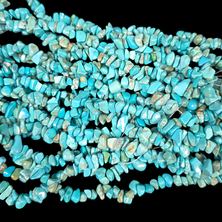 Dyed Blue Howlite 75cm-80cm Chips Strand