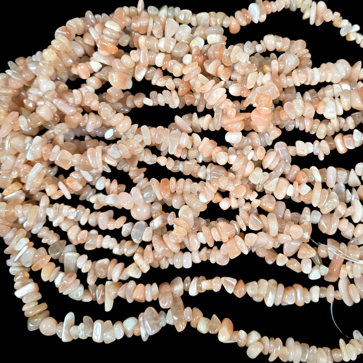 Peach Moonstone 75cm-80cm Chips Strand