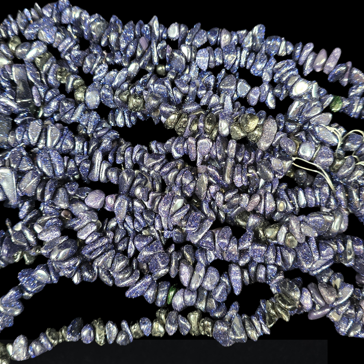 Blue Sandstone 75cm-80cm Chips Strand