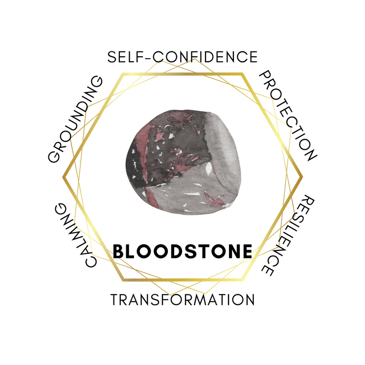 Bloodstone Oval Shape Worry Stone (Thumb Stone)