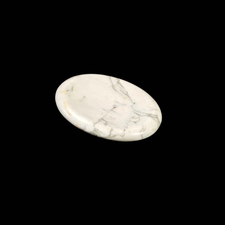 White Howlite Oval Shape Worry Stone (Thumb Stone)
