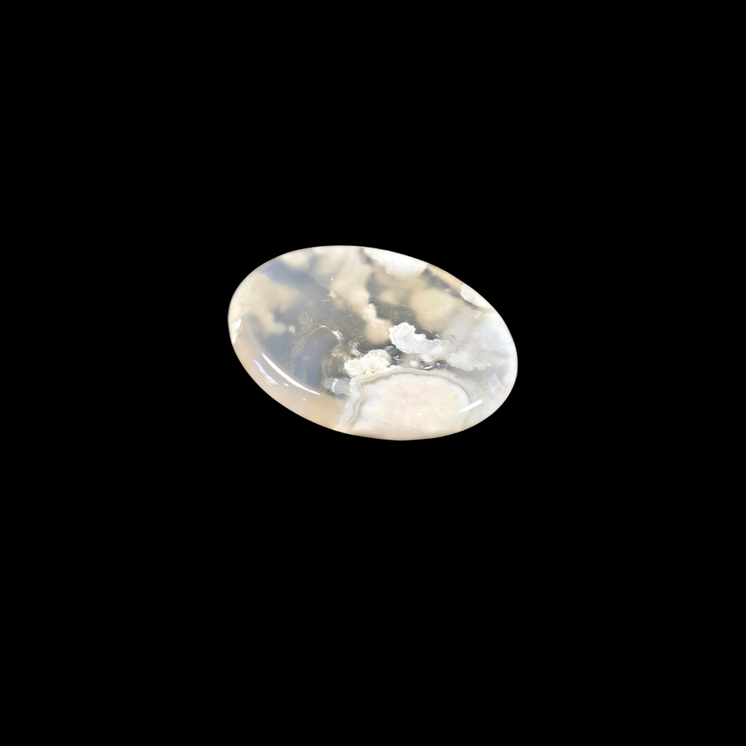 Flower Agate Oval Shape Worry Stone (Thumb Stone)