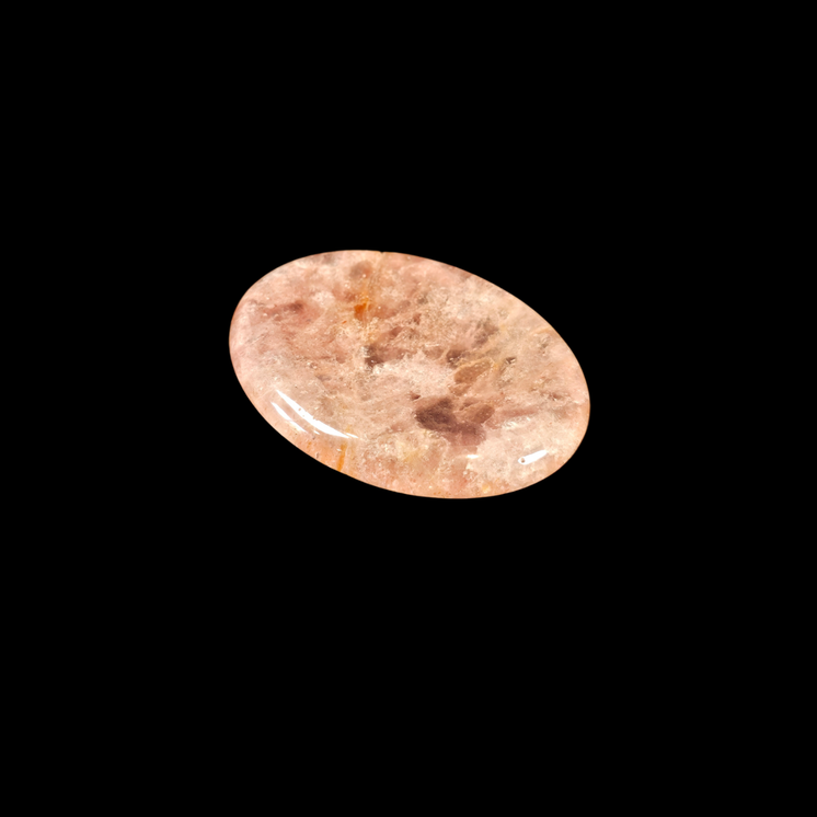 Strawberry Quartz Oval Shape Worry Stone (Thumb Stone)