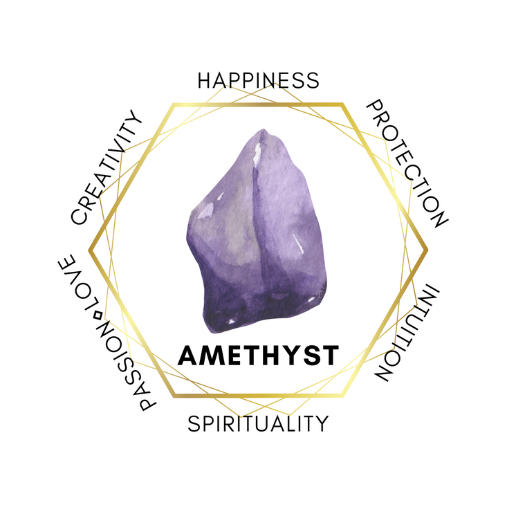 Amethyst Heart Shape Worry Stone (Thumb Stone)